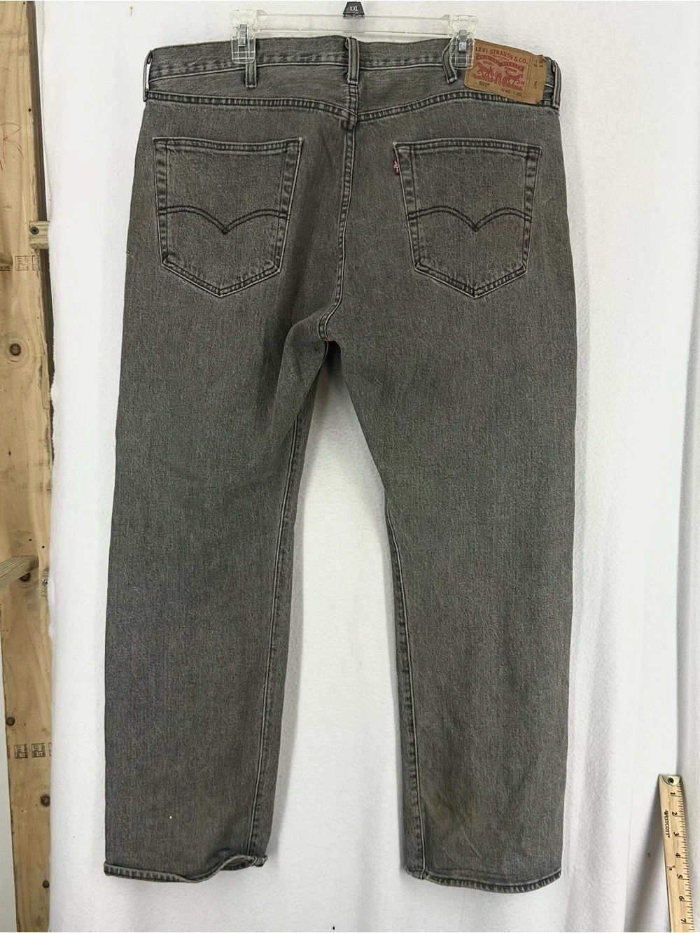Levi’s 501 Original Fit Jeans Men’s 40x30 Gray Denim Button Fly Vintage